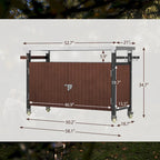 Chariot de barbecue extérieur avec plateau en acier inoxydable (sans tabouret)