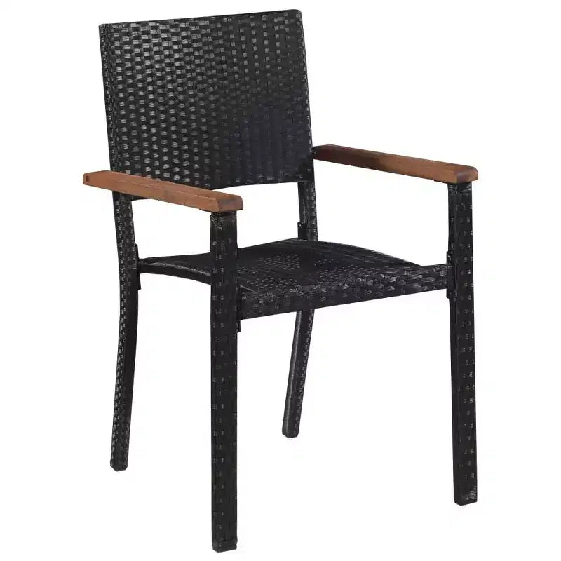 vidaXL Chaises de jardin 2 pcs Résine tressée Noir