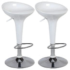 Tabouret de bar pivotant en plastique chromé réglable en hauteur