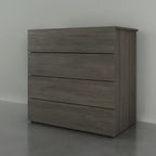 Commode à 4 tiroirs Bark Grey, Bois d'ingénierie avec finition stratifiée