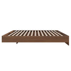 Lit plateforme simple Queen Noyer, Bois composite