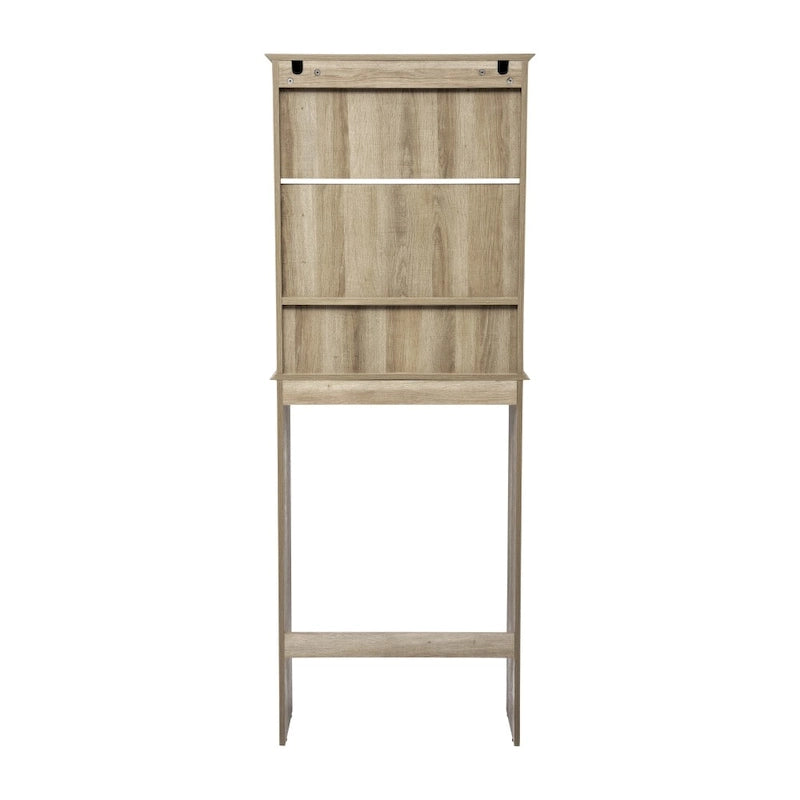 Meuble de toilette sur pied de toilette style ferme avec étagères et portes à fermeture magnétique