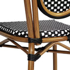 Chaise empilable de bistrot Thonet commerciale intérieure/extérieure Flash Furniture Lourdes, rotin synthétique et cadre en aluminium