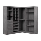 Organisateur de placard de plain-pied de 83 po de style transitionnel blanc/gris avec rangement à chaussures – Simple
