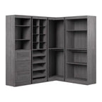 Organisateur de placard de plain-pied de 83 po de style transitionnel blanc/gris avec rangement à chaussures – Simple