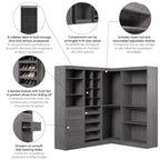 Organisateur de placard de plain-pied de 83 po de style transitionnel blanc/gris avec rangement à chaussures – Simple