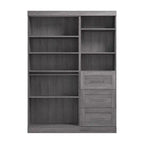 Système de rangement de placard 61 po de transition gris/blanc avec tiroirs – Simple