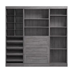 Organisateur de placard de plain-pied transitoire blanc/gris de 86 po avec tiroirs – Simple