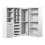 Organisateur de placard de plain-pied de 83 po de style transitionnel blanc/gris avec rangement à chaussures – Simple