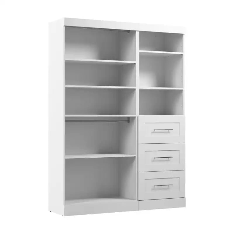 Système de rangement de placard 61 po de transition gris/blanc avec tiroirs – Simple