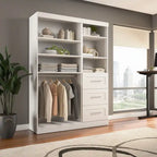 Système de rangement de placard 61 po de transition gris/blanc avec tiroirs – Simple