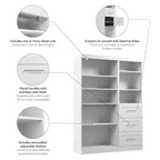 Système de rangement de placard 61 po de transition gris/blanc avec tiroirs – Simple