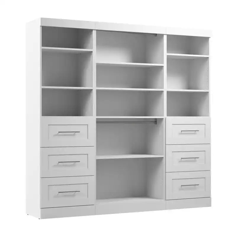 Bestar Pur 86 W Closet Organization System with Drawers