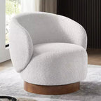 Fauteuil d'appoint pivotant Spruce&Spring en tissu avec base en bois