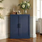 Meuble d'angle Dovelina avec étagères réglables, buffet, meuble à vin, meuble de cuisine et de salle à manger avec portes en bois - 31H x 31L, 36H x 31L