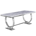 Table de salle à manger moderne avec piètement en U en acier inoxydable