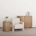 Meuble d'appoint en bois massif marron clair