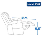 Fauteuil inclinable pivotant et à bascule en tissu Lazy Boy, grand fauteuil berçant manuel rembourré à l’excès avec accoudoirs à coussinet et dossier rembourré