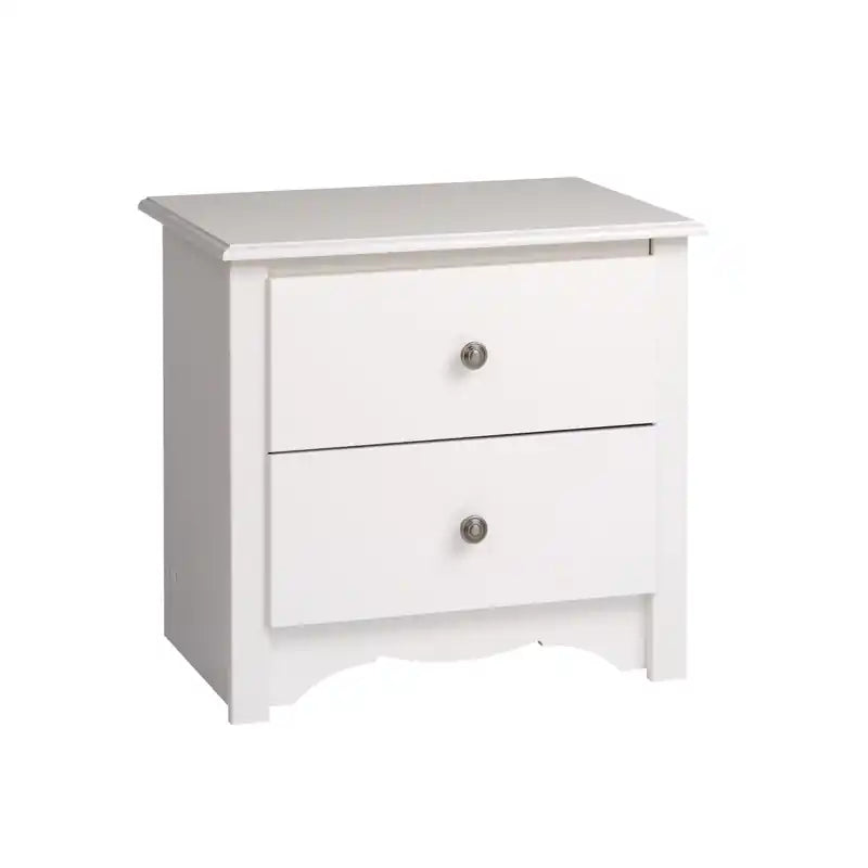Table de chevet classique 2 tiroirs Rouge / Blanc – Unité