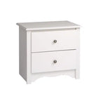 Table de chevet classique 2 tiroirs Rouge / Blanc – Unité