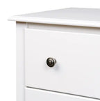 Table de chevet classique 2 tiroirs Rouge / Blanc – Unité