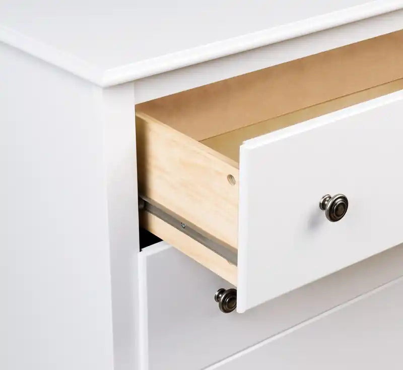 Table de chevet classique 2 tiroirs Rouge / Blanc – Unité