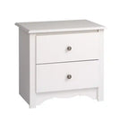 Table de chevet classique 2 tiroirs Rouge / Blanc – Unité