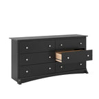 Commode Traditionnelle à 6 Tiroirs Marron Foncé/Noir – Simple
