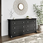 Commode Traditionnelle à 6 Tiroirs Marron Foncé/Noir – Simple