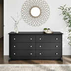 Commode Traditionnelle à 6 Tiroirs Marron Foncé/Noir – Simple