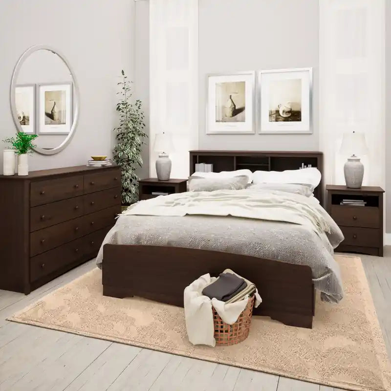 Commode Double Traditionnelle Brun Foncé à 8 Tiroirs