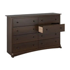 Commode Double Traditionnelle Brun Foncé à 8 Tiroirs