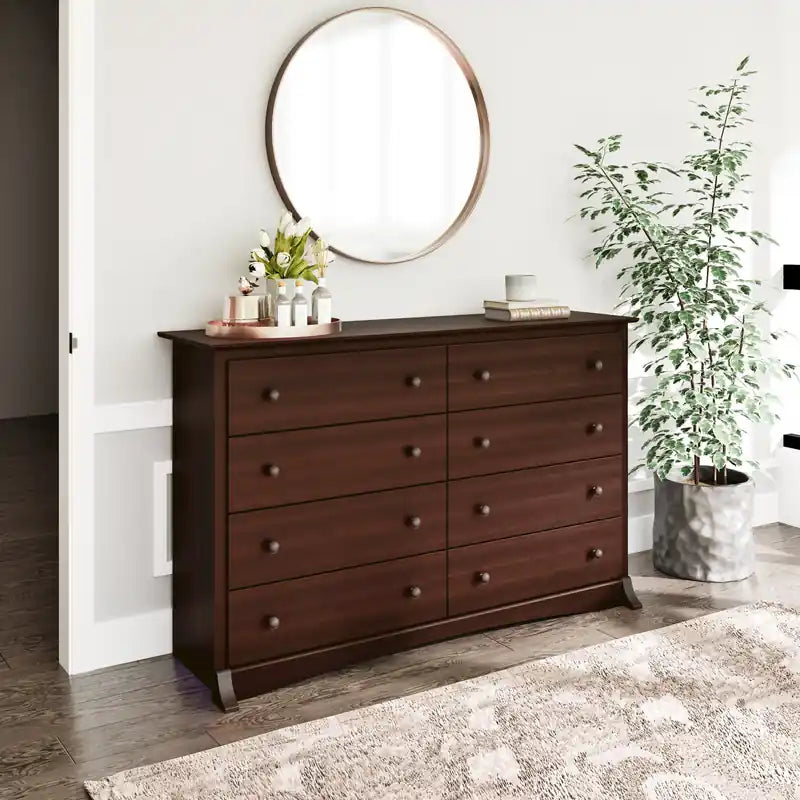 Commode Double Traditionnelle Brun Foncé à 8 Tiroirs