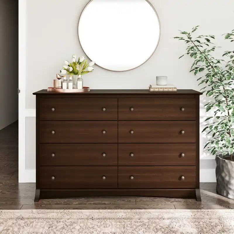 Commode Double Traditionnelle Brun Foncé à 8 Tiroirs