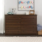 Commode Double Traditionnelle Brun Foncé à 8 Tiroirs