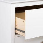 Table de chevet moderne haute à 2 tiroirs – Blanc / Noir / Marron foncé – Simple