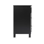 Table de chevet moderne haute à 2 tiroirs – Blanc / Noir / Marron foncé – Simple
