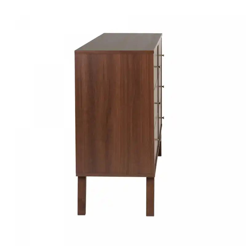 Commode à 6 tiroirs de style moderne du milieu du siècle, noire/grise/blanche/rouge – Simple