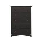 Commode 5 tiroirs moderne noire / brun foncé – Simple