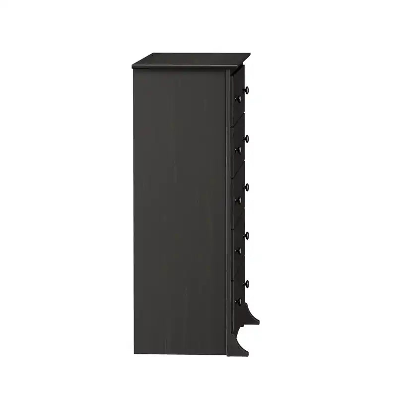 Commode 5 tiroirs moderne noire / brun foncé – Simple