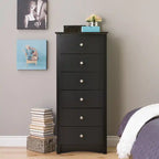 Commode noire slim 6 tiroirs – Style moderne, simple