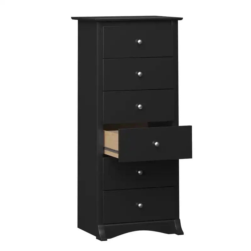 Commode noire slim 6 tiroirs – Style moderne, simple