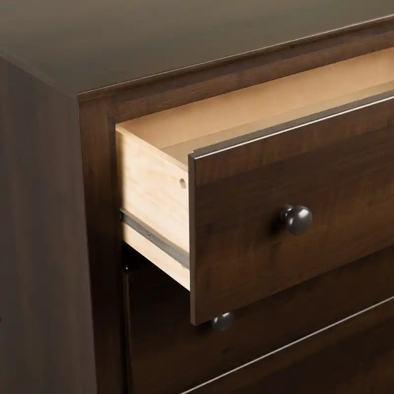 Table de chevet traditionnelle brun foncé à 2 tiroirs – Simple