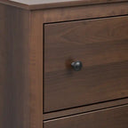 Table de chevet moderne haute à 2 tiroirs – Blanc / Noir / Marron foncé – Simple
