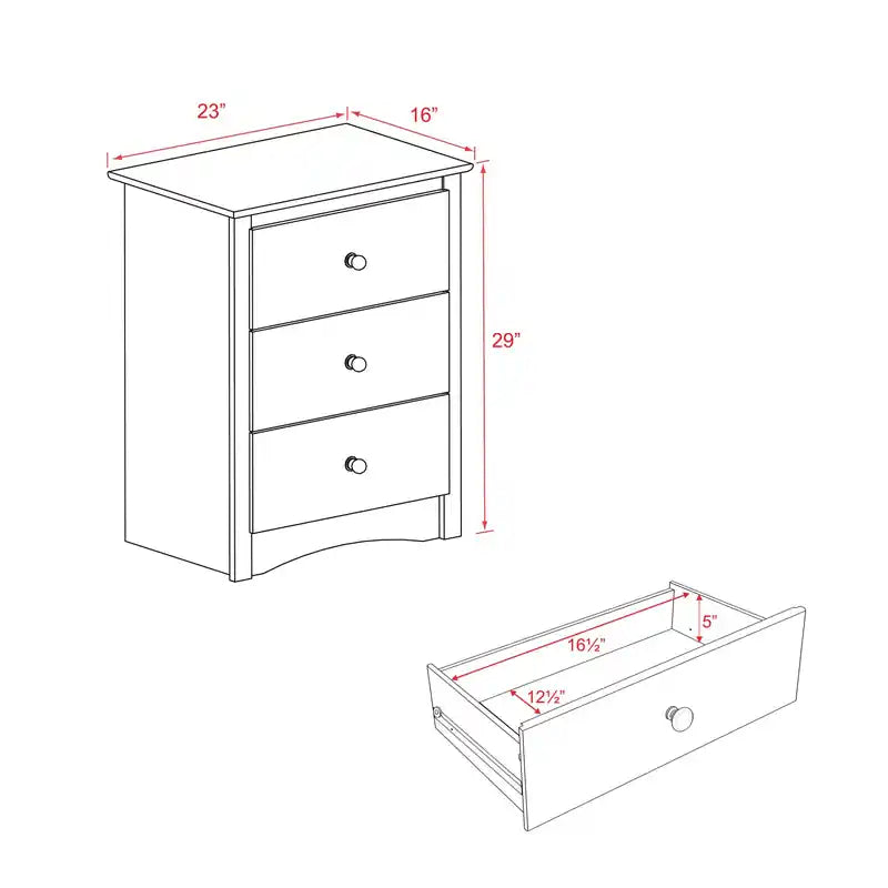 Table de chevet haute traditionnelle marron foncé avec 1 tiroir et étagère ouverte – Simple