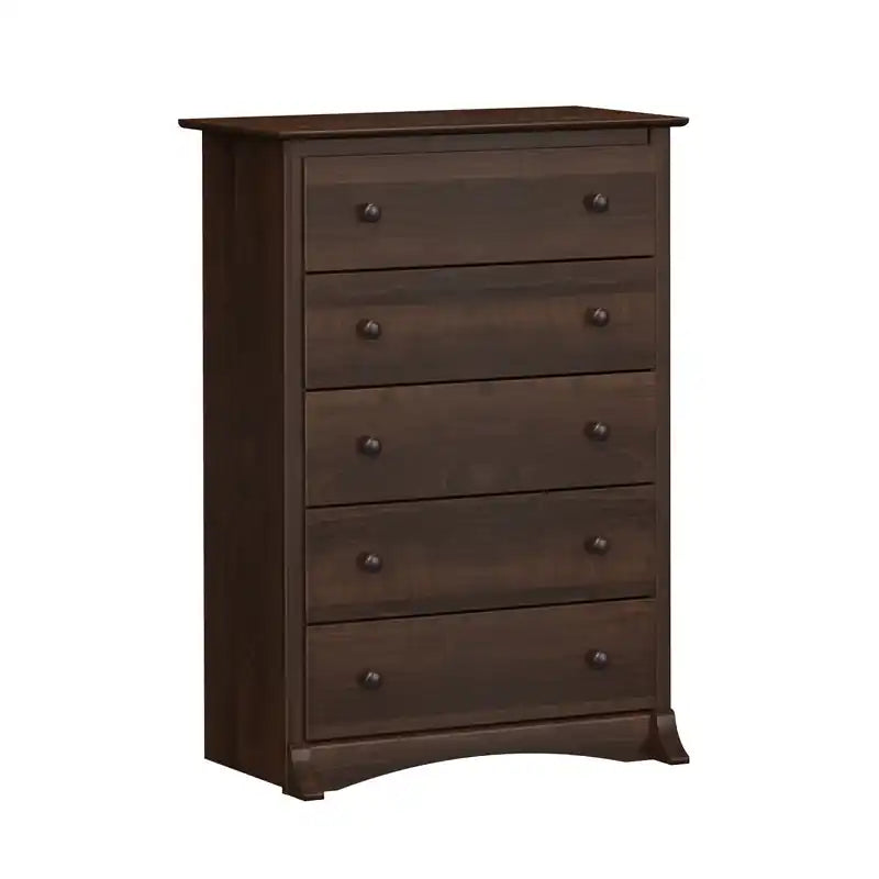 Commode 5 tiroirs moderne noire / brun foncé – Simple