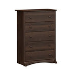 Commode 5 tiroirs moderne noire / brun foncé – Simple
