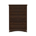 Commode 5 tiroirs moderne noire / brun foncé – Simple