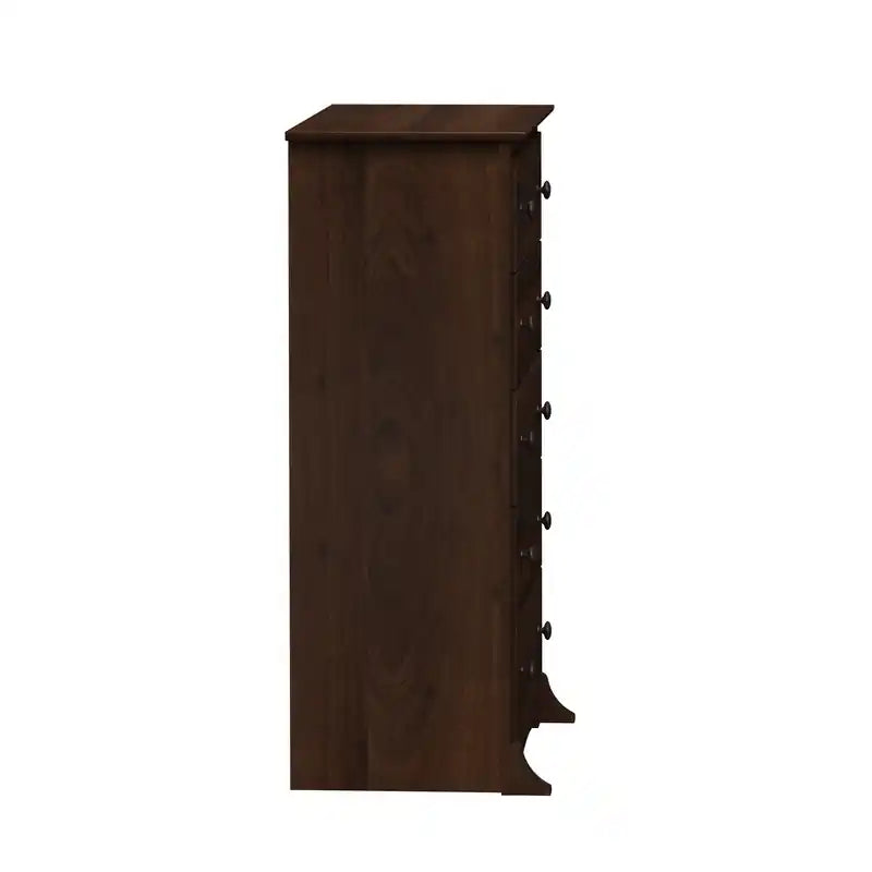 Commode 5 tiroirs moderne noire / brun foncé – Simple