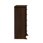 Commode 5 tiroirs moderne noire / brun foncé – Simple
